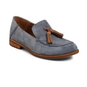 Kork-ease Tinga Blue Suede Slip-On Tassels Loafers Womens Sz 7.5 New